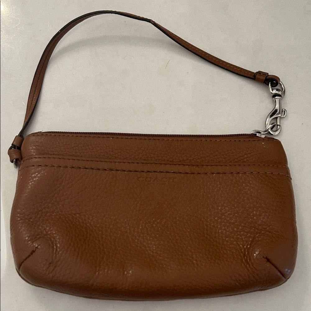 Coach Tan Leather Wristlet